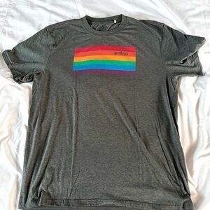 prAna PRIDE Men's Gray Tee with Rainbow Graphic size XL